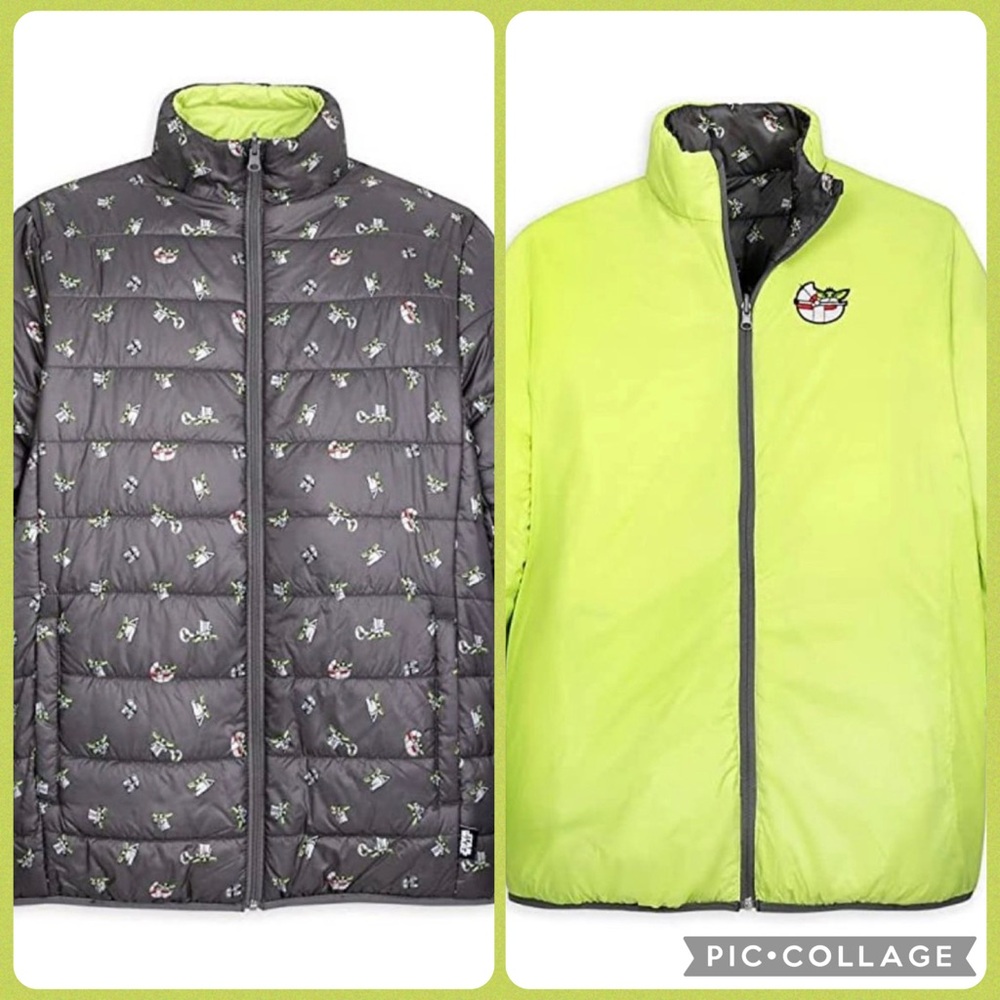 DISNEY STAR WARS MANDALORIAN BABY JODA REVERSIBLE PUFFER JACKET SIZE XXL 🌟NWT🌟